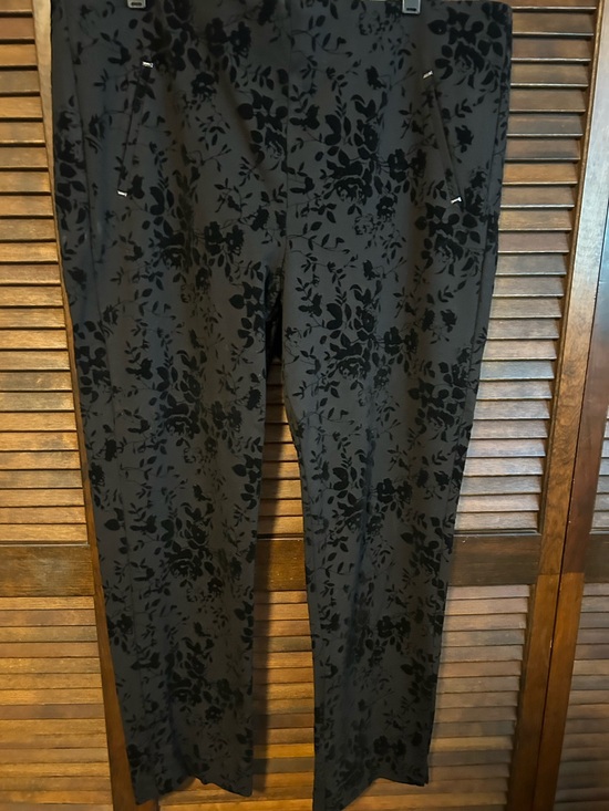 Chico's Pants - Black Floral-Textured women’s slim leg pants